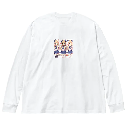 セーラー服　ロングヘア　美少女　アニメ　漫画　日本 Big Long Sleeve T-Shirt