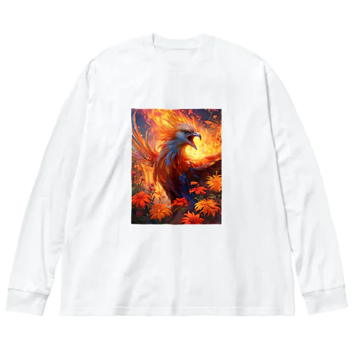 蘇る炎、希望の翼・不屈の精神を持つ不死鳥 Big Long Sleeve T-Shirt