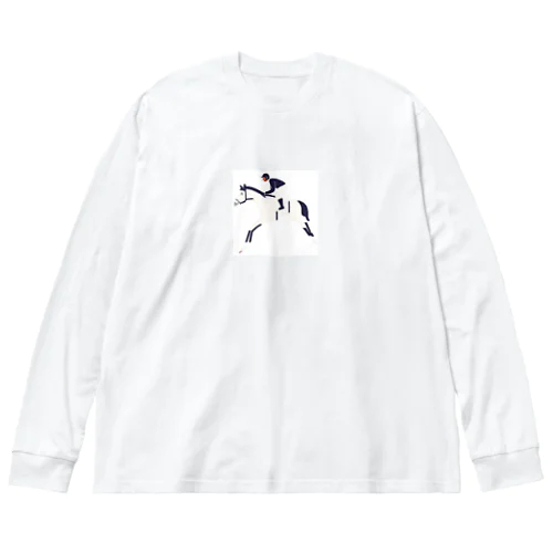 馬が好き ビッグシルエットロングスリーブTシャツ