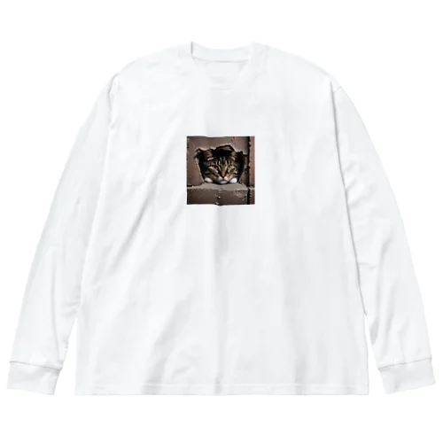 隙間からこんにちは猫 Big Long Sleeve T-Shirt