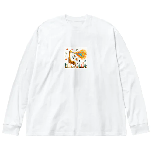 火を吹くキリン Big Long Sleeve T-Shirt