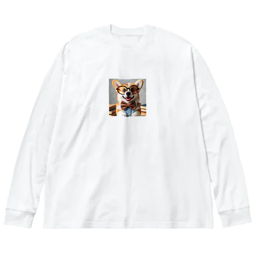 物知りシリーズ　コーギー犬 ビッグシルエットロングスリーブTシャツ