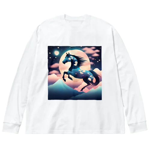 飛翔する和風馬 Big Long Sleeve T-Shirt