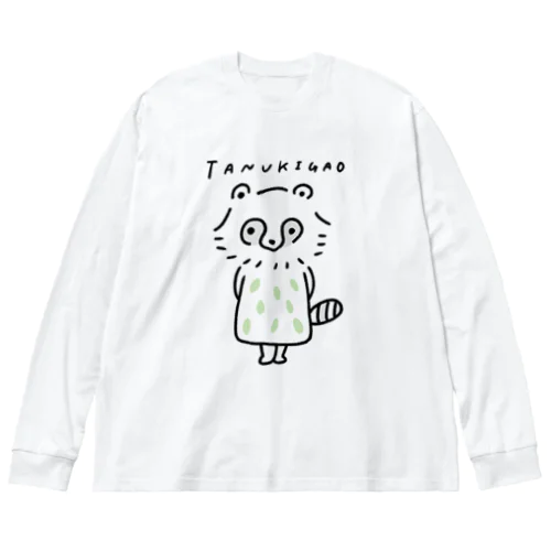 たぬき顔 ビッグシルエットロングスリーブTシャツ