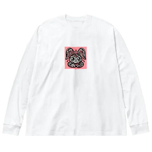 ポップなウサギA　 ビッグシルエットロングスリーブTシャツ