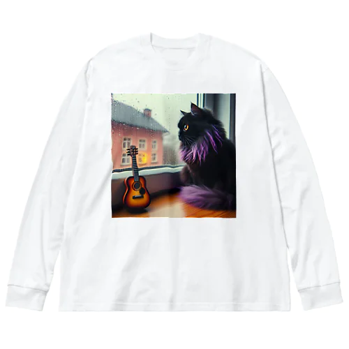 雨とギターと猫 Big Long Sleeve T-Shirt