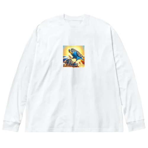 セキセイインコのスニーカー紐ほどきチャレンジ！かわいいインコグッズ Big Long Sleeve T-Shirt