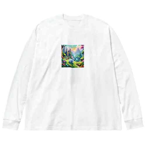 魔法の国の白ウサギ Big Long Sleeve T-Shirt