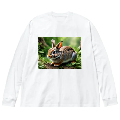 ニンジンの守護神ウサギ ビッグシルエットロングスリーブTシャツ