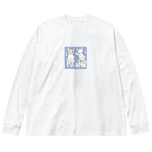 可愛いだけじゃない！ ガンギマリ猫の魅力満載！ Big Long Sleeve T-Shirt