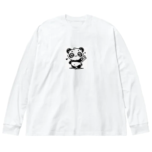 かわいいパンダ ビッグシルエットロングスリーブTシャツ