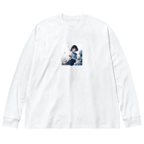 紫陽花と女子高生 Big Long Sleeve T-Shirt