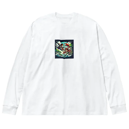 猿蟹合戦 Big Long Sleeve T-Shirt