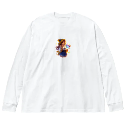 虹色に光る水玉 Big Long Sleeve T-Shirt