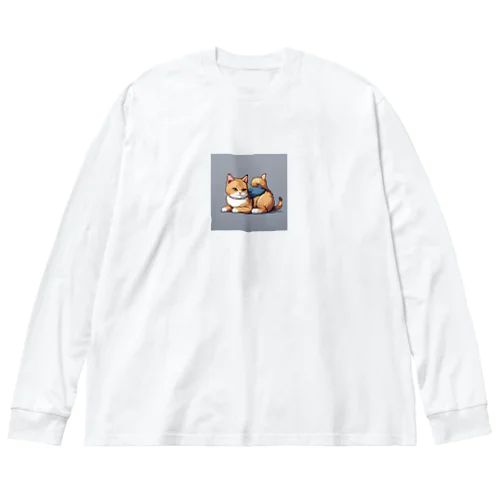 猫のゆるキャラ Big Long Sleeve T-Shirt