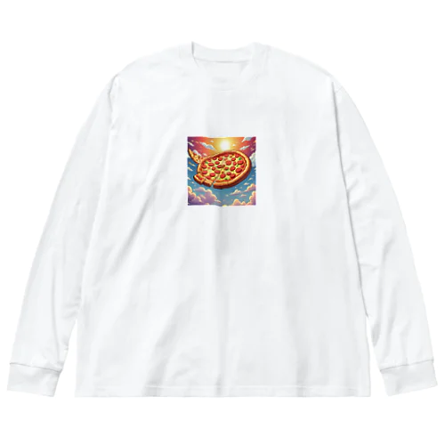 空飛ぶピッツァ ビッグシルエットロングスリーブTシャツ