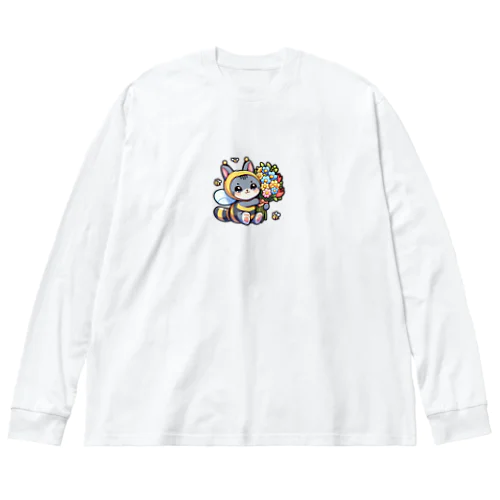 花束きぐるみネコ Big Long Sleeve T-Shirt