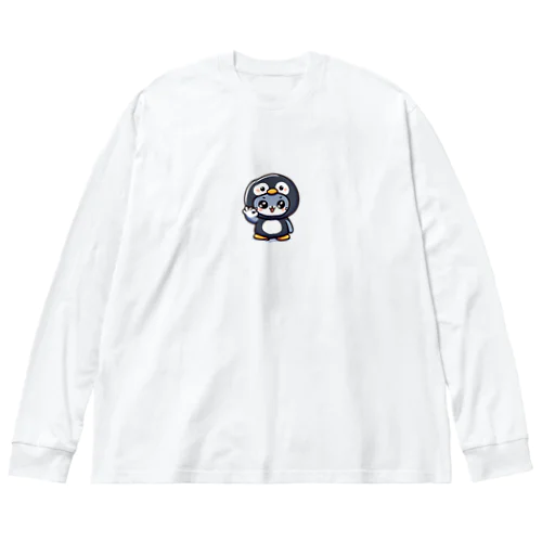 OKサイン着ぐるみネコ Big Long Sleeve T-Shirt