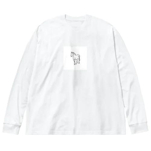 ラインアート　恐竜 Big Long Sleeve T-Shirt