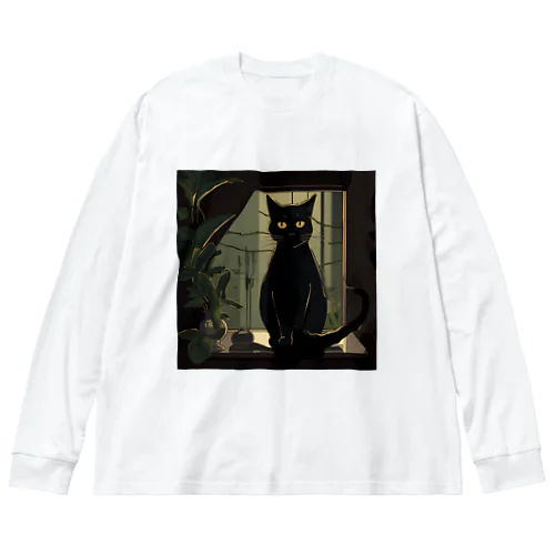 黒猫 ビッグシルエットロングスリーブTシャツ