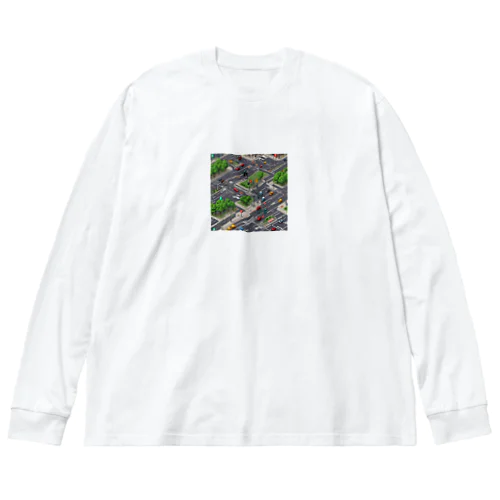 「都会の信号 道路マップ」 Big Long Sleeve T-Shirt