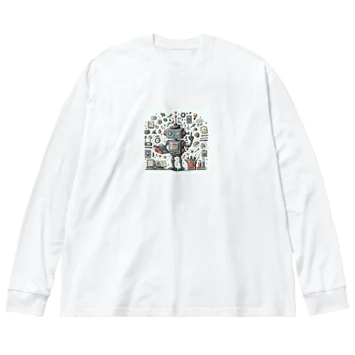 ほのぼのロボ1 ビッグシルエットロングスリーブTシャツ