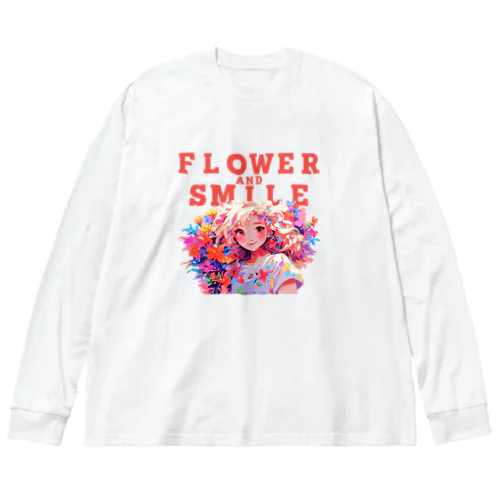 FLOWER AND SMILE 01 ビッグシルエットロングスリーブTシャツ