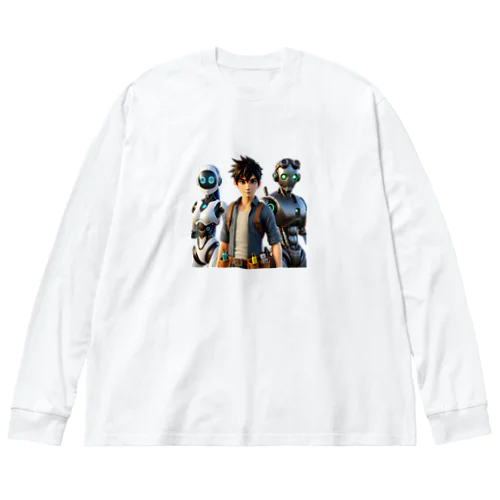 未来都市のロボットたち ビッグシルエットロングスリーブTシャツ