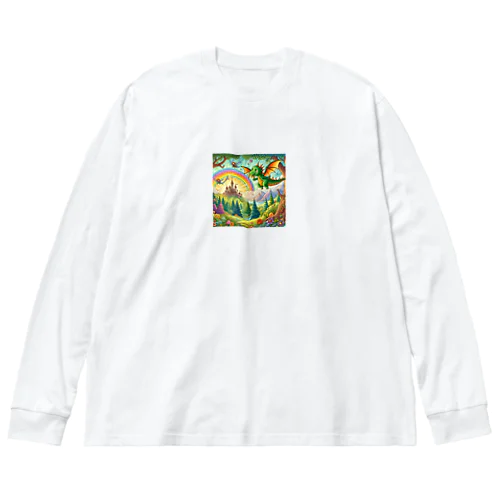 かわいいにじ色の恐竜 Big Long Sleeve T-Shirt