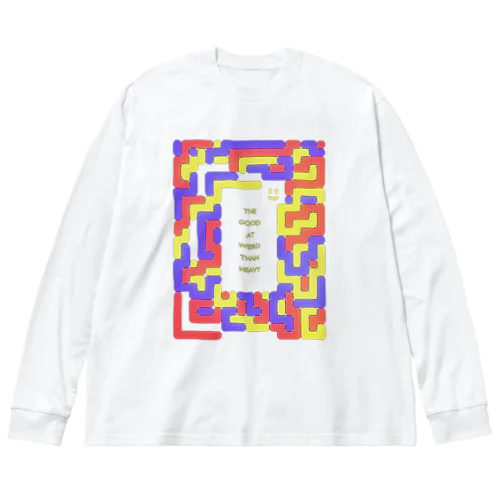 THE GOOD AT WEIRD THAN HEAVY "polyhedral squares" ロゴグッズ ビッグシルエットロングスリーブTシャツ