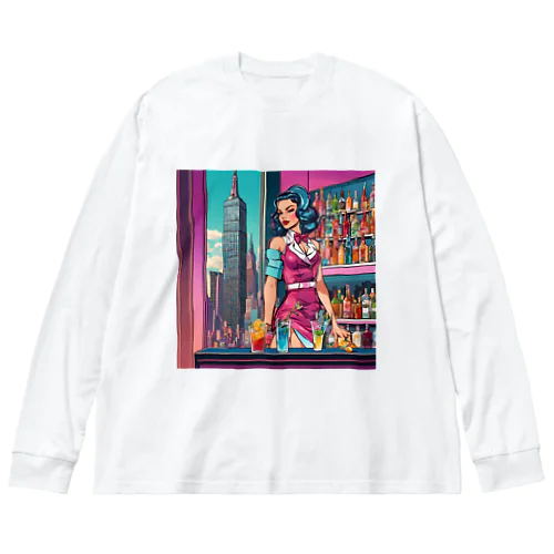 🌃摩天楼バー🍸美女✨ ビッグシルエットロングスリーブTシャツ