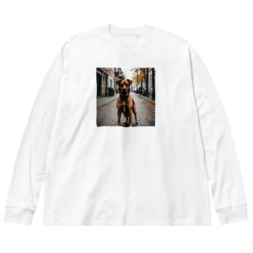 強くて独立心旺盛な犬を写した素敵な写真🐕✨ ビッグシルエットロングスリーブTシャツ