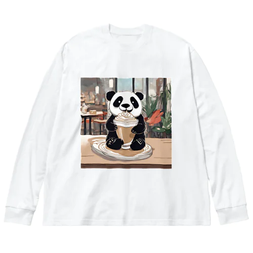 カフェラテパンダさん ビッグシルエットロングスリーブTシャツ