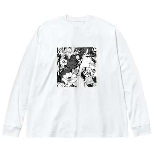 花と美女 Big Long Sleeve T-Shirt