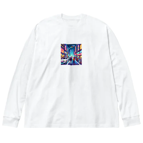 ドット絵ネオン2 ビッグシルエットロングスリーブTシャツ