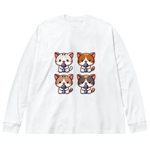 ねこコーラス 05 ビッグシルエットロングスリーブTシャツ