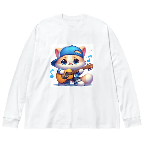 にゃんこ🐱のリズムにノッテ🎵 ビッグシルエットロングスリーブTシャツ