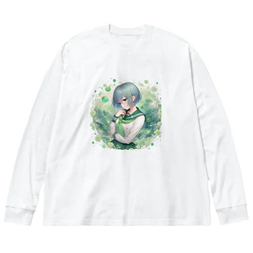 翠と緑 ビッグシルエットロングスリーブTシャツ