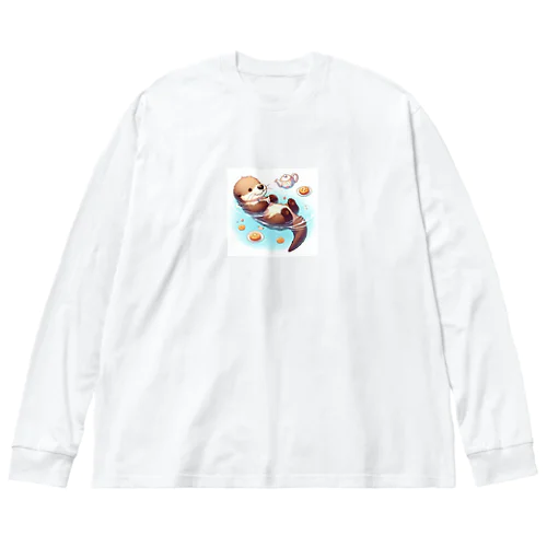 ティータイムを楽しむラッコ① Big Long Sleeve T-Shirt