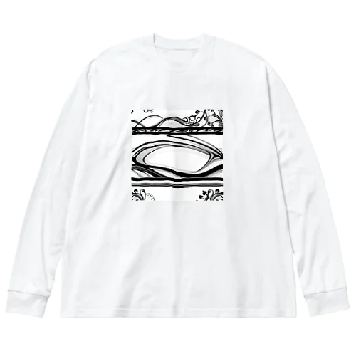 波紋模様 Big Long Sleeve T-Shirt