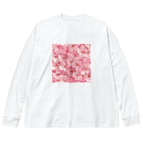 ピンクの花綺麗 Big Long Sleeve T-Shirt