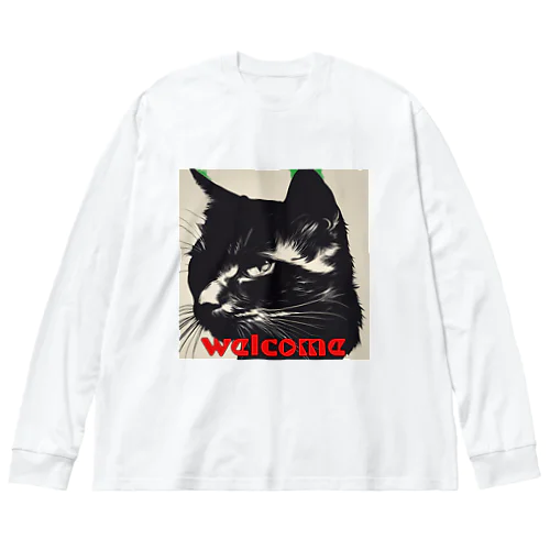 黒猫登場Ⅰ ビッグシルエットロングスリーブTシャツ