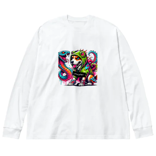 グラフティ 犬✖️蛇 ビッグシルエットロングスリーブTシャツ