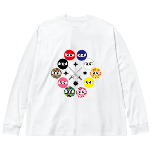 【忍び】忍び勢ぞろい Big Long Sleeve T-Shirt