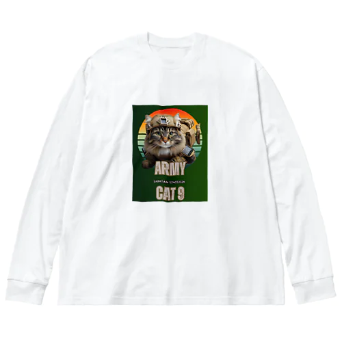 アーミー猫9 ビッグシルエットロングスリーブTシャツ