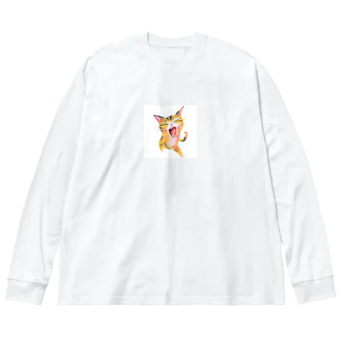 みゃーと鳴く猫ちゃん ビッグシルエットロングスリーブTシャツ