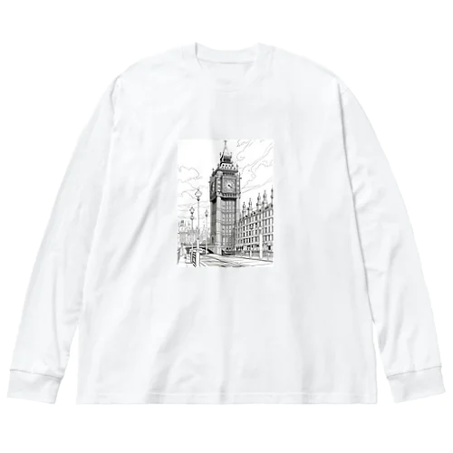 ロンドンの時計塔 ビッグシルエットロングスリーブTシャツ