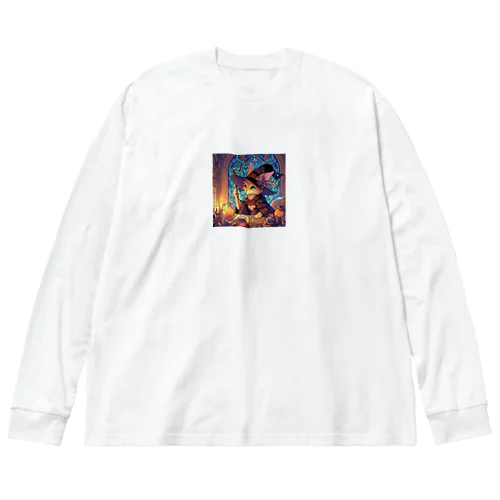 魔法の杖を持った猫 Big Long Sleeve T-Shirt