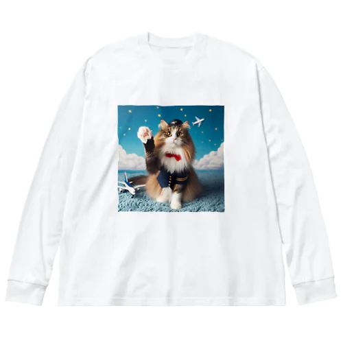 猫の客室乗務員 Big Long Sleeve T-Shirt