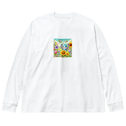 🦋ちょうちょの大冒険グッズコレクション🌼✨ ビッグシルエットロングスリーブTシャツ